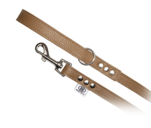 Permanent All Leather Leash in Caramel